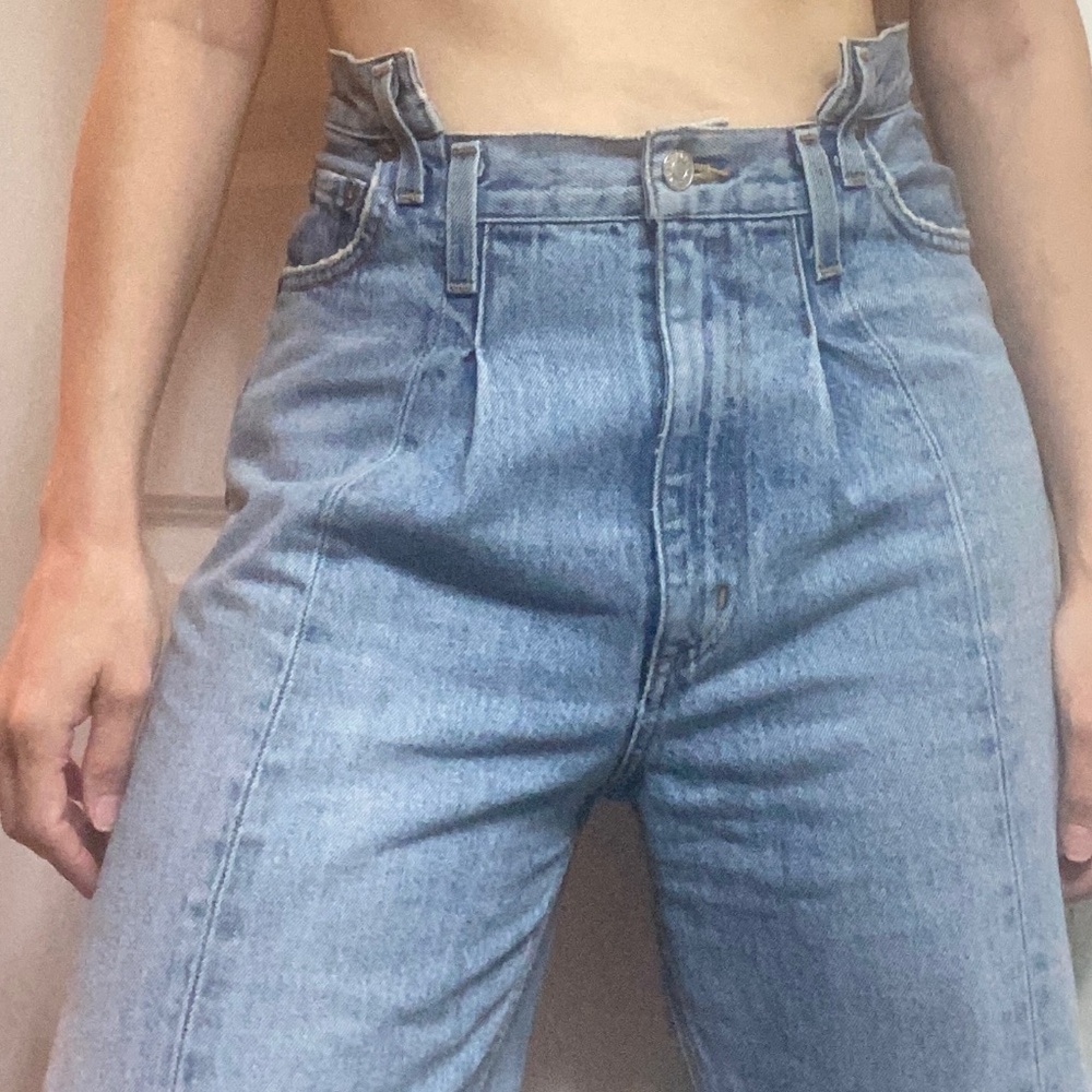 Agolde high waisted jeans with unique cut out